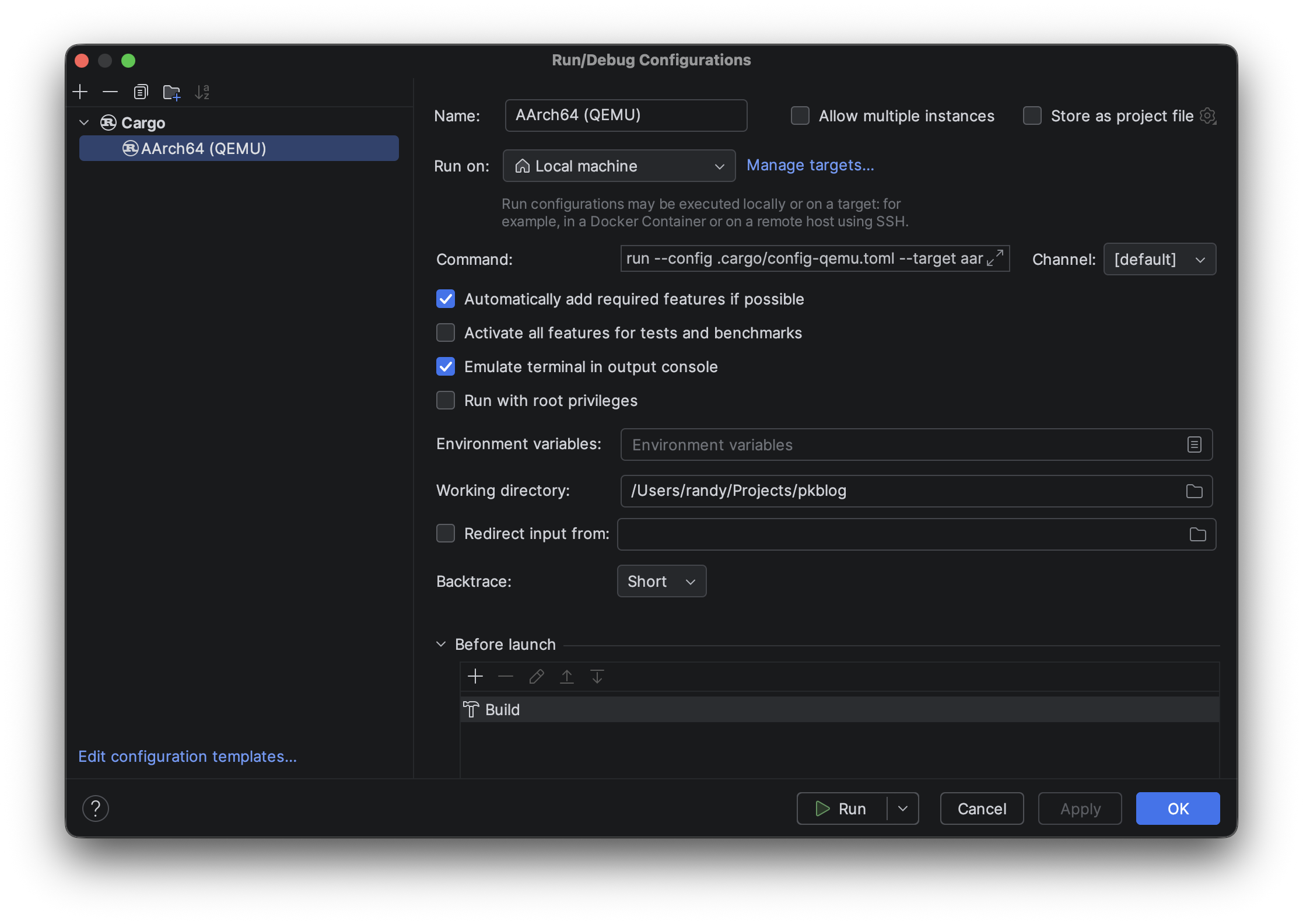 Run/Debug Configurations